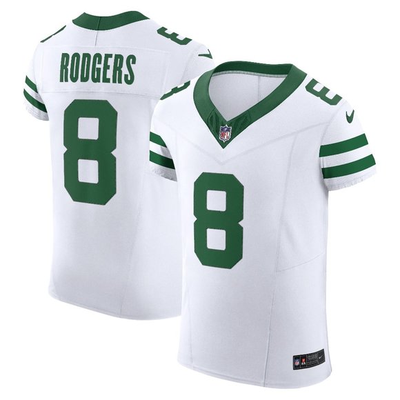 Aaron Rodgers New York Jets Nike Alternate Vapor F.U.S.E. Elite Jersey - White - Picture 8 of 8